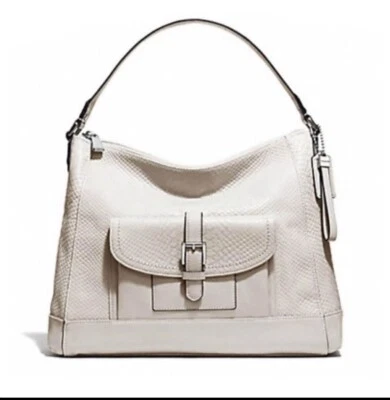 Nuevo con etiquetas Bolso de Hombro Coach F31283 SV/PH Charlie Python Cuero Hobo Pergamino Foto 1 de 4