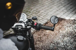 Thruxton 900 - TEC Clamp-on CNC Bar End Mirrors - Black - Picture 1 of 5