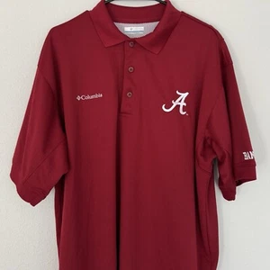 Columbia PFG Camicia Uomo Media Rossa Alabama Crimson Tide Omni-Shade Polo Ventilata - Foto 1 di 10