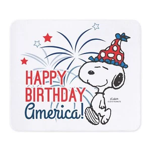 CafePress Snoopy Happy B Day America Mousepad (1599746599) - Picture 1 of 5