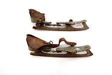Antique PECK & SNYDER Steel and Leather Ice Skates Size 9 1/2 American Club