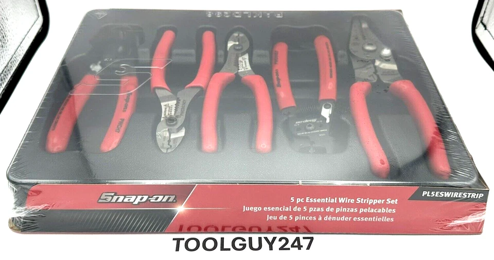 Snap-on PL5ESWIRESTRIP 5pc Essential Wire Stripper Set with Red Vinyl Grip