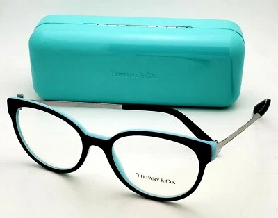 Nuevas gafas TIFFANY & Co TF 2191 8055 53-18 140 negras y azules con marcos plateados Foto 1 de 4