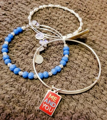 Alex & Ani Love❤Bangles 3 件套 ME&YOU💗YOU & ME💗Charm Reg98🥰SO 非常华丽❤❤ — 第 1/4 张图片