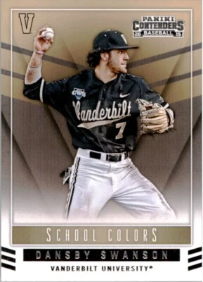 Tarjeta #1 Dansby Swanson Vanderbilt 2015 Panini Contenders School Colors Foto 1 de 2