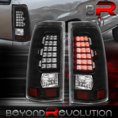 For 1999-2006 Silverado 1500 2500HD 3500 Black LED Tail Lights Brake Lamps LH+RH - Image 1 of 4