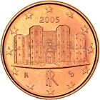 [#365272] Italia, 1 Cent, The Castel del Monte, 2005, SPL+, Acciaio placcato ram