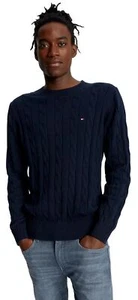 Tommy Hilfiger Maglione Uomo Maglia a Cavo, Navy, L - Foto 1 di 5
