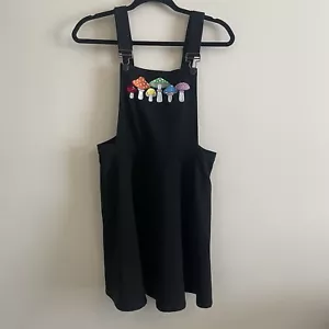 Hot Topic Vestido Falda Negro Bordado Arco Iris Champiñón Gótico Mediano Mono - Imagen 1 de 13