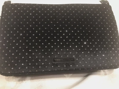 Cuerpo X de terciopelo pequeño Rebecca Minkoff Love con puntos plateados ~ herrajes negros ~ nuevo con etiquetas Foto 1 de 4