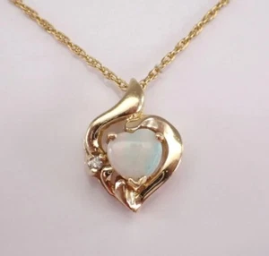 Heart Cut Simulated Fire Opal Women's Pendant With Chain 14k Yellow Gold Plated - Picture 1 of 6