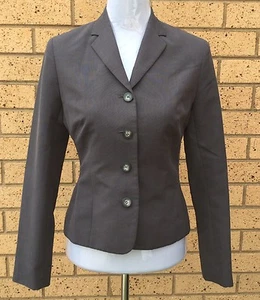 Jigsaw Womens Blazer Jacket Size 8 Brown Fully Lined Long Sleeve Viscose Blend - Picture 1 of 14