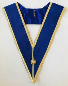 Masonic Provincial Grand Lodge Officer Collar in Blue with Gold Trim - Picture 1 of 1