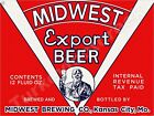 Midwest Export Beer Label 18" x 24" Metal Sign