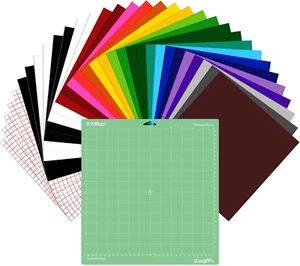 33 Pack Permanent Vinyl Sheets, 27 Sheets 12" X 12" Permanent Vinyl for Cricut M - Picture 1 of 12