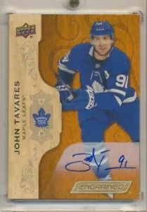 2018-19 Upper Deck Engrained AUTO 28 John Tavares Toronto Maple Leafs - Picture 1 of 1