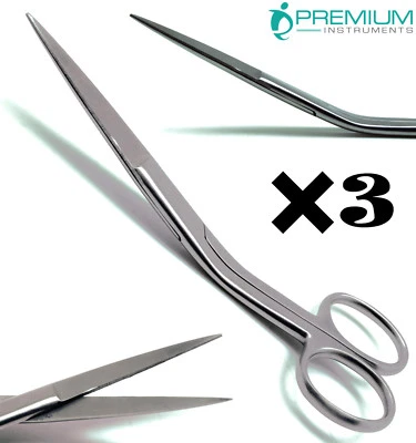 3× New Bent Handle Curved Scissor 5.5" Sharp Embroidery Dressmaking Instruments - Image 1 of 4
