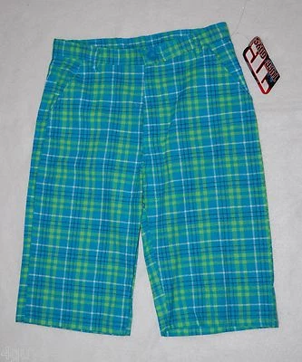 PANTALONES CORTOS BERMUDAS A CUADROS PARA NIÑOS Cuatro Bolsillos TURQUESA AZUL AGUA VERDE LIMA Talla 16 Foto 1 de 2