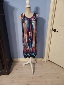 Vestido pequeño Hua Lan para mujer multicolor sin mangas cuello redondo cambio - Imagen 1 de 6