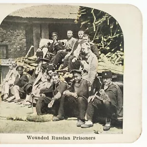 Wounded WW1 Russian Prisoners Stereoview c1915 Captured Soldiers World War G437 - Picture 1 of 4