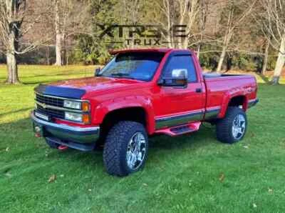 油漆黑色 88-98 C2500 C3500 K2500 K3500 口袋铆钉挡泥板耀斑套装 — 第 1/4 张图片