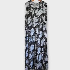 Vintage Maxi Dress L Art To Wear Tencel Fish Water Good Dog Mud Pig Sleeveless - Picture 1 of 13