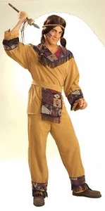 FORUM DELUXE NATIVE AMERICAN BRAVE MEN'S THANKSGIVING COSTUME SIZE STANDARD - Picture 1 of 3