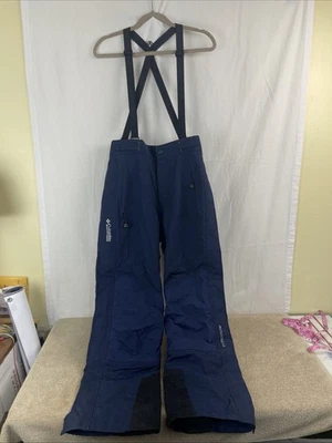 Pantalones de esquí para nieve Columbia Titanium Omni Tech para mujer azul mediano cremallera completa tirantes Foto 1 de 4