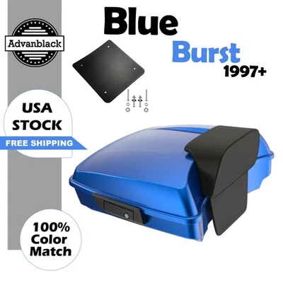 Blue Burst Razor Tour Pack Compatível 1997+ Harley Street Road King Glide - Imagem 1 de 4