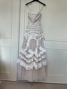 Beautiful Needle And Thread Wild Rose Ruffle Dress Size 6 Subtle Pink Brand New - Picture 1 of 18