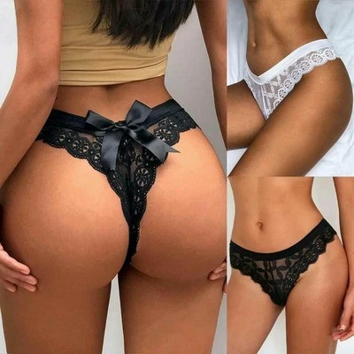 MARKENLOS Damen Sexy Panty Spitze Unterwäsche Dessous String Pants Tanga Unterhose Hipster