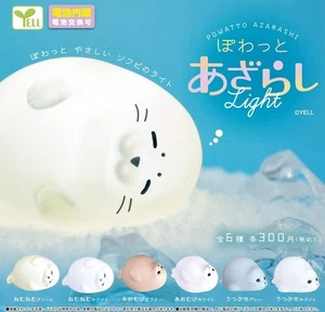 Powatto Azarashi Seal Light 4er Set Sofubi Gachapon Japan Sleepy Cute Glow - Bild 1 von 8