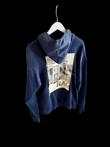 Sudadera con Capucha Bandera Negra Personalizada Vintage Talla Grande Hecha por Abanico Azul Envejecido - Imagen 1 de 18