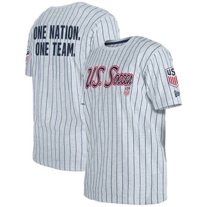Men's 5th & Ocean by New Era Gray USMNT Throwback Mesh Jersey T-Shirt - Picture 1 of 3
