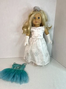 American Girl Truly Me Puppe - blonde Haare blaue Augen Urlaub schick Ballkleid - Bild 1 von 8