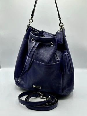 Coach Avery Dk Purple Drawstring Bucket Bag Hobo Purse Shoulder CrossbodyF27003 - Image 1 of 4