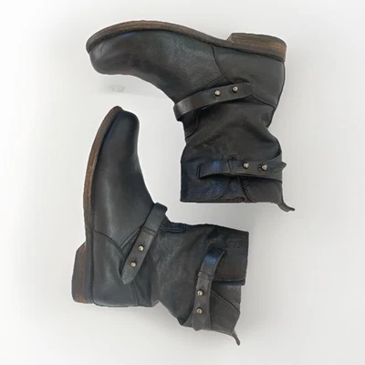 Botas de motociclista al tobillo de ingeniero de cuero negras Rag & Bone para mujer talla 10, 40 Foto 1 de 4