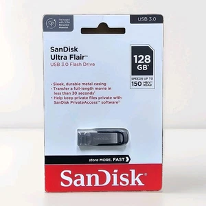 SanDisk 128GB 128G USB CZ73 Ultra Flair USB 3.0 150MB/s SDCZ73-128G Retail - Picture 1 of 2