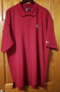Under Armour Adult Ohio State Golf Shirt Red Men's Size XL Polo - Picture 1 of 5