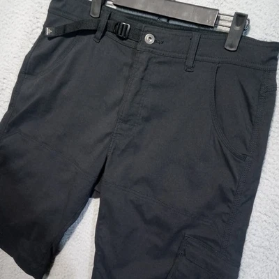 Pantalones Cortos Prana Para Hombres Carga Zion Senderismo 33x12 Negros Elastizados Exterior Absorbiendo UPF 50+ Foto 1 de 4