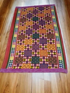 New Handmade Kantha Bedspread Cotton Throw Blanket Indian Patchwork Ralli Gudari - Picture 1 of 5