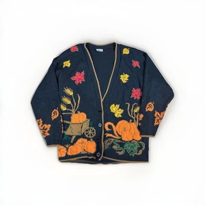 Cárdigan suéter vintage con temática de Halloween ediciones básicas para mujer 22x26 calabaza - Imagen 1 de 9