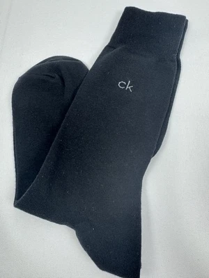 Calvin Klein CK Hombre Calcetines Informales Vestido Sólido Negro Gris Logo Talla 10-13 NUEVO Foto 1 de 4