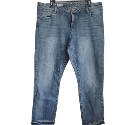 Jeans azules tiro medio pierna recta tobillo talla 16 Kut from the Kloth Reese Wo Foto 1 de 4