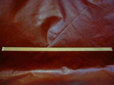 TAPIZADO DE CUERO DE VACA RALPH LAUREN 34,10 PIES CUADRADOS ROJO TOSCANO MACIZO GRANO COMPLETO Foto 1 de 4