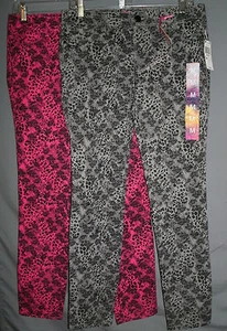 Jeggings con estampado geométrico Lowrise rosa/negro, gris/negro de Glo - Jr.Sz.M, L,XL - Imagen 1 de 15