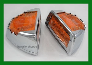 Luz marcadora semi señal de giro ámbar para camión Spyder Peterbilt 47 LED cubierta cromada - Imagen 1 de 5