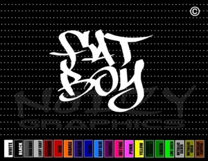 Calcomanía de vinilo para ventana de coche Fat Boy Funny Chubby Big Dog Truck 4x4 JDM - Imagen 1 de 1