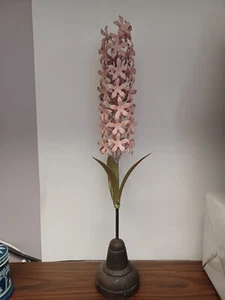 VTG Global Views Iron Hyacinth Flower Sculptures Pink 25" - Picture 1 of 8