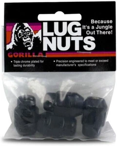 Gorilla Automotive 91187BCB 1/2" Acorn Bulge Black Chrome Lug Nuts - Picture 1 of 1